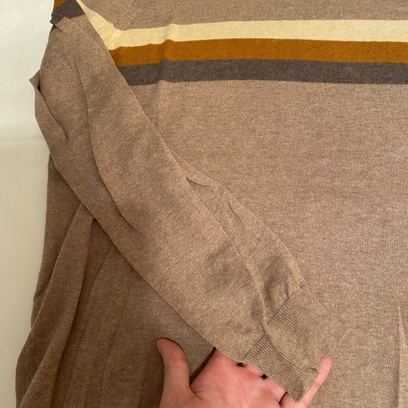 Faherty crewneck sweater with striped detail. - Picture 2 of 3